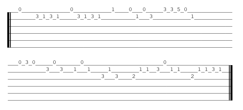 Tablature  <!-- TABLATURE LIEN ICI--> à la guitare