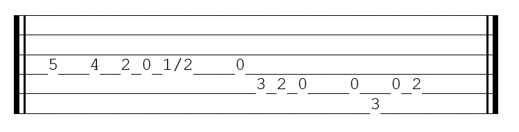 Tablature  la lettre renan Luce à la guitare